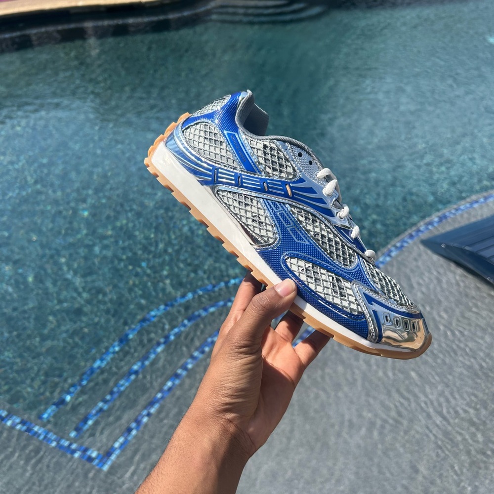 Bottega Veneta Blue and White Men's Shoes